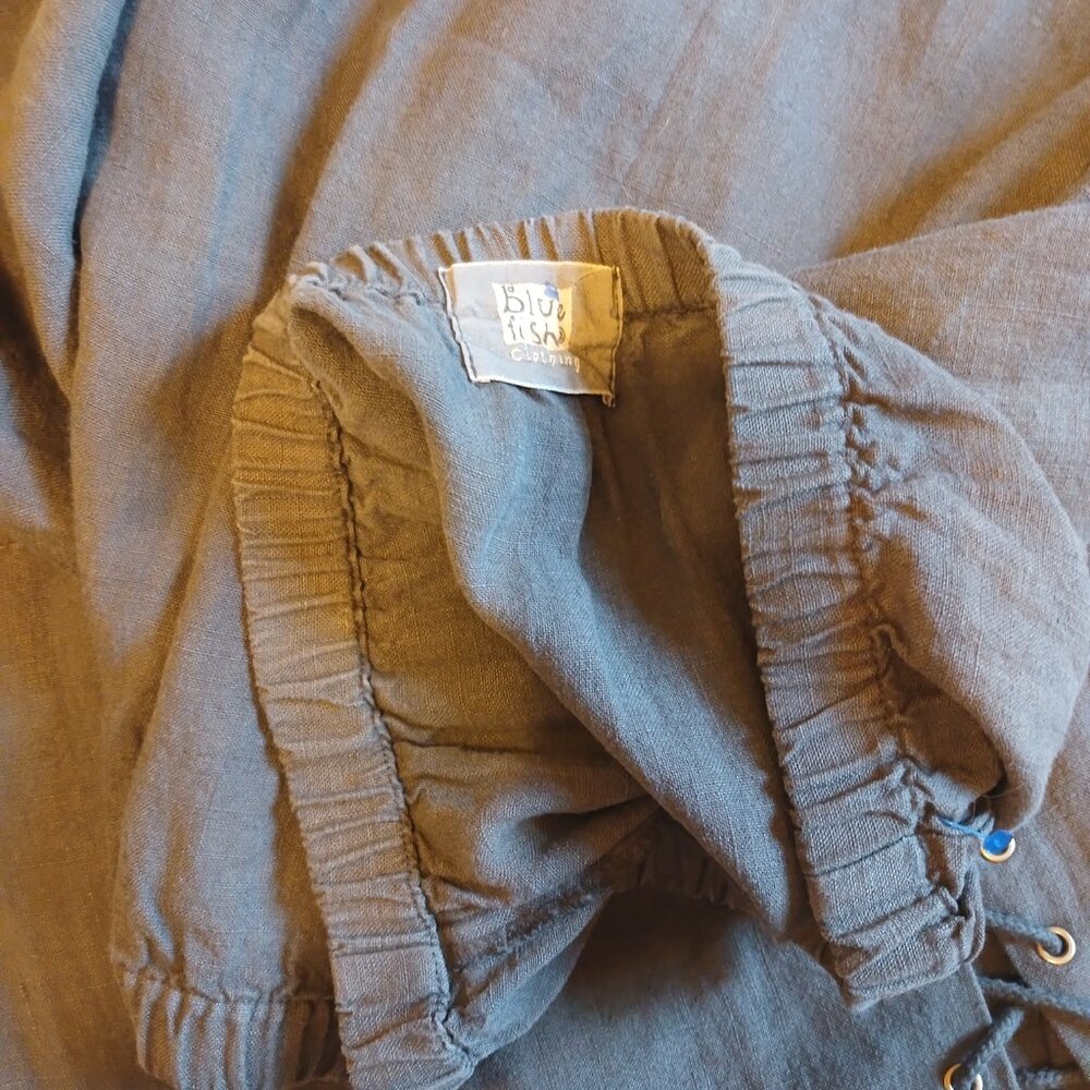 Rare BLUE FISH Vintage Hemp Art Gray Skirt Y2K Circle Paint - Picture 6 of 7